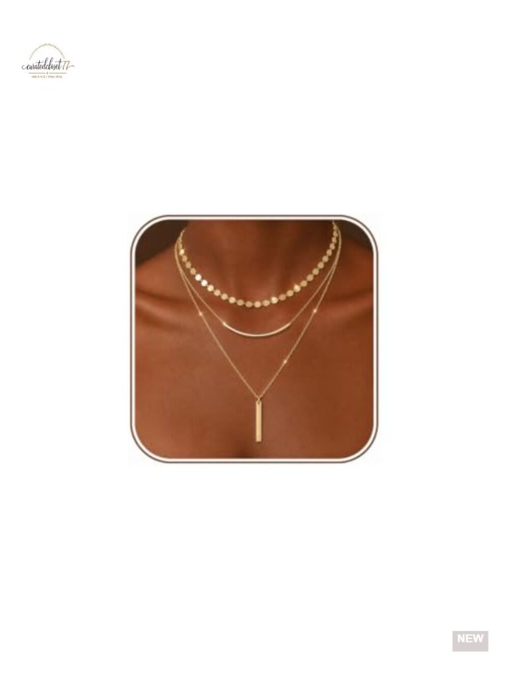 3 Layered Dainty Gold Plated Chain Necklace Set with Adjustable Lengths